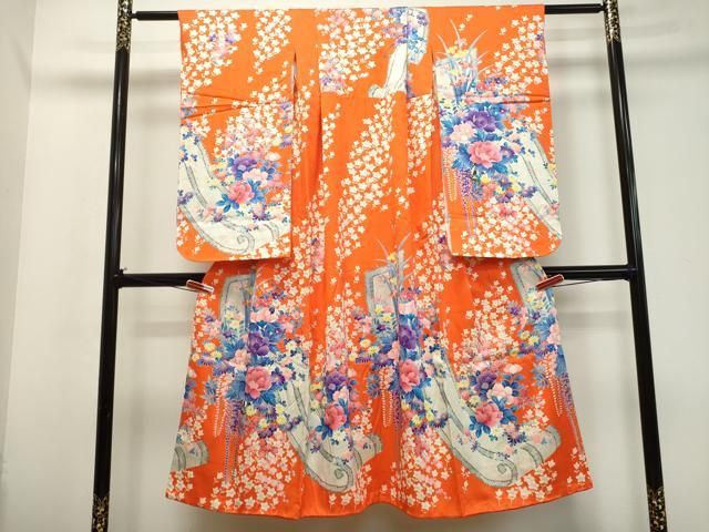 平和屋着物七五三　女の子　7歳　祝着　草花文　逸品　DAAJ2208ud