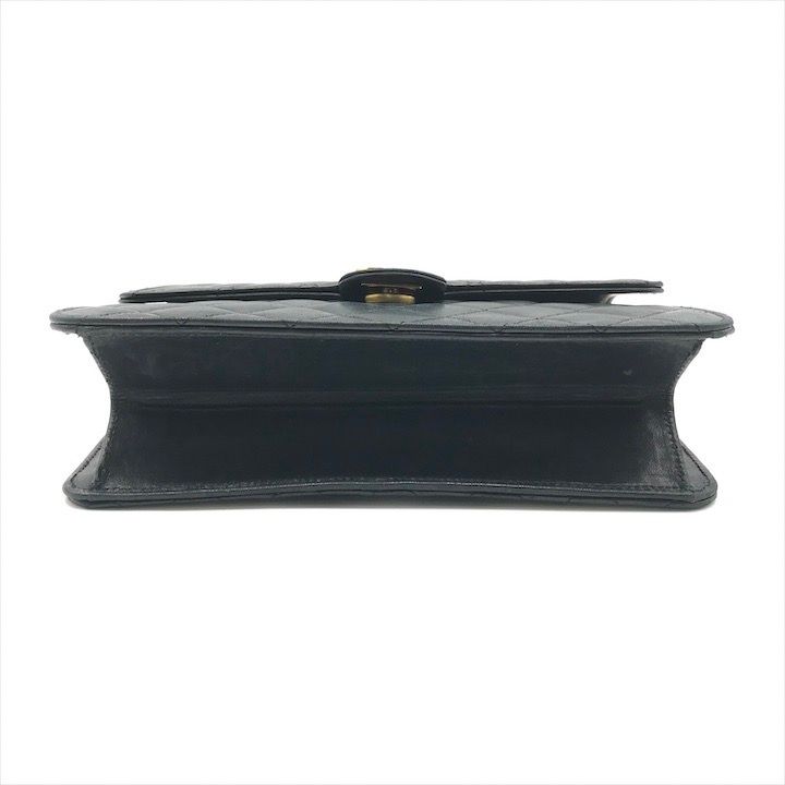 美品 CHANEL シャネル ココマーク プッシュロック ラムスキン チェーン  