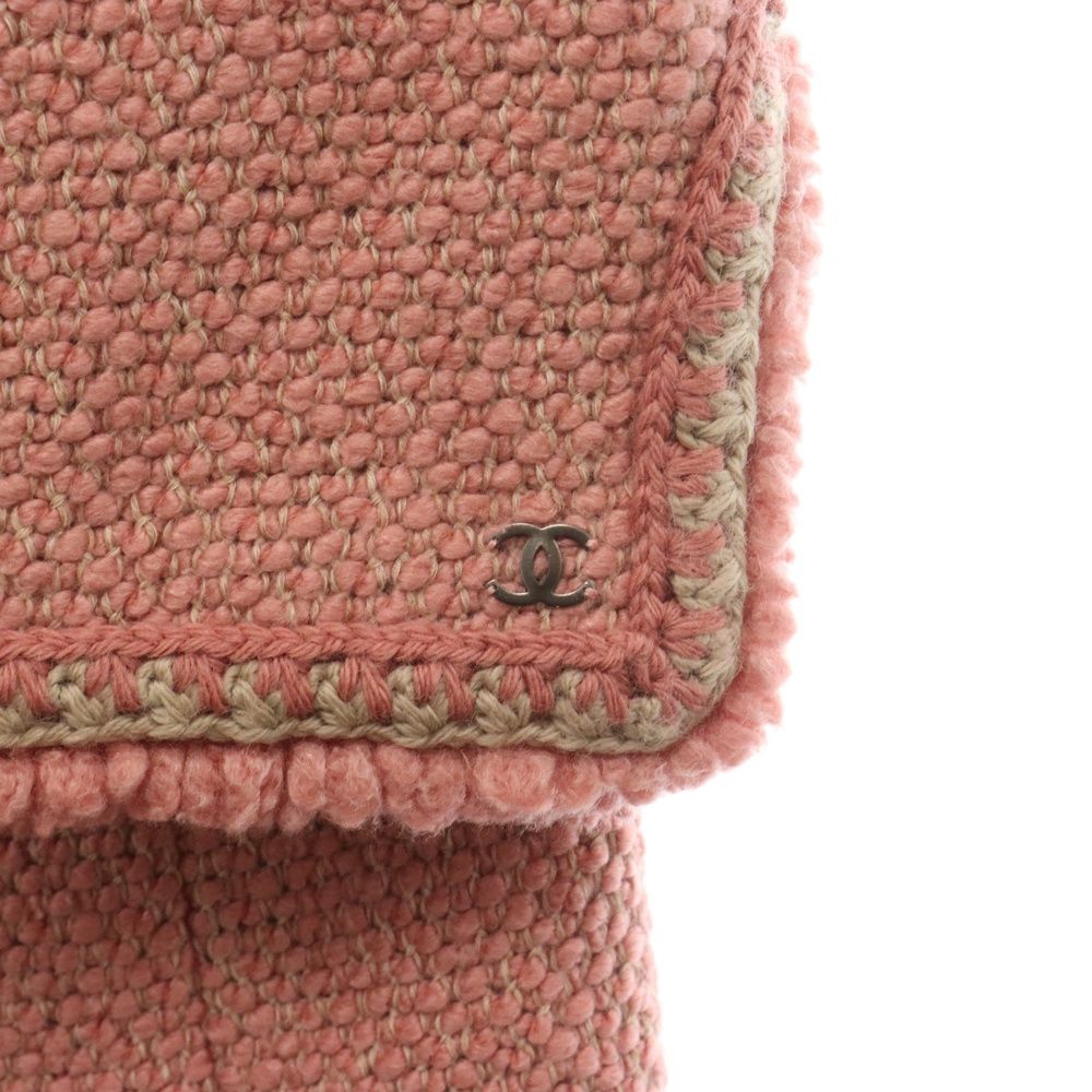 CHANEL (シャネル) ツイード ボタンレス ロングコート レディース  