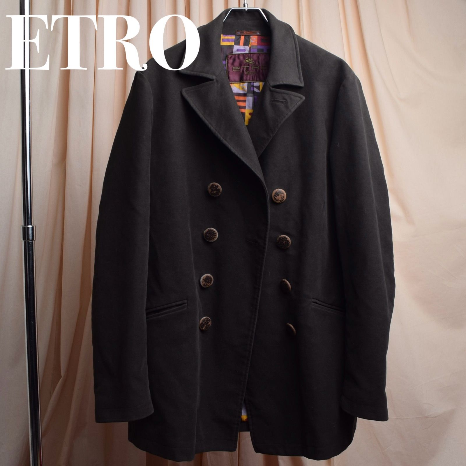 ETRO ウール ダブルブレストコート　新品未使用♡ エトロ オーバーサイズダブルブレストコート - メルカリ