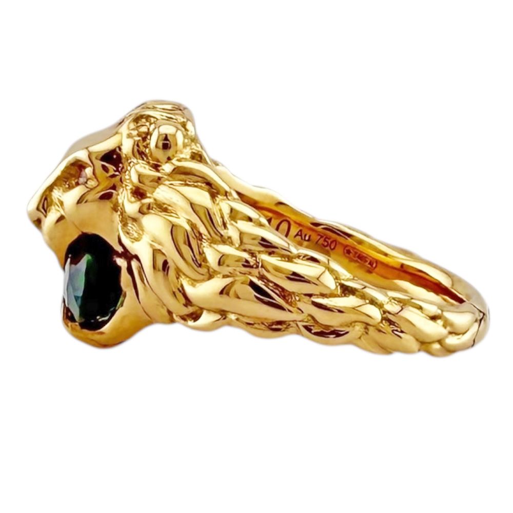 グッチ ライオンヘッド リング 指輪 10号 18金 K18イエローゴールド