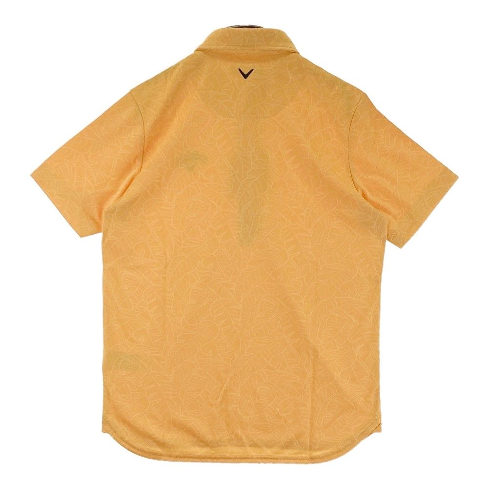 サイズ M CALLAWAY キャロウェイ 半袖ポロシャツボタンダウン 総柄 イエロー系 240101437438 ゴルフウェア メンズ ストスト