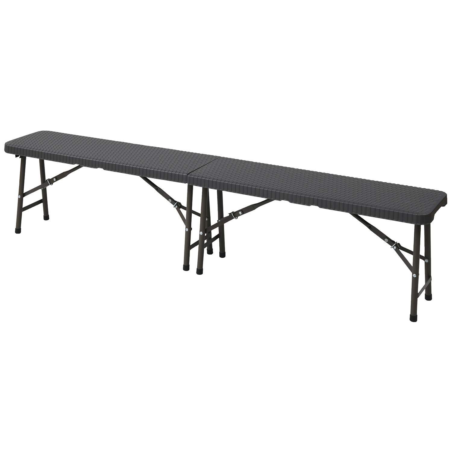 ガーデンマスター(Gardenmaster) 折りたたみガーデンベンチ 幅183×奥行28×高さ43.5cm ウィッカー調 お庭 ベランダ テラス バルコニー ガーデンマスター ダークブラウン HFB-1828