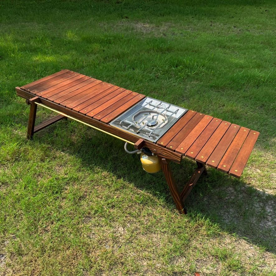 折りたたみローテーブル キャンプテーブル フラットバーナーigtテーブル真鍮ビス 折りたたみローテーブル キャンプテーブル フラットバーナーigt