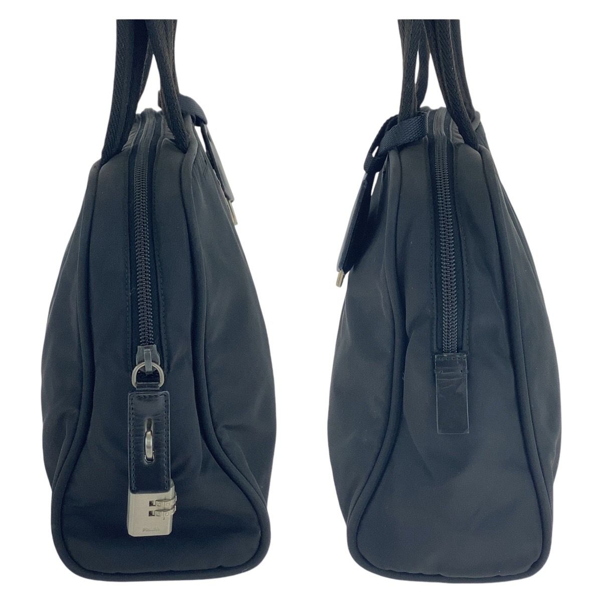 美品 PRADA プラダ テスート 三角ロゴプレート ブラック 黒