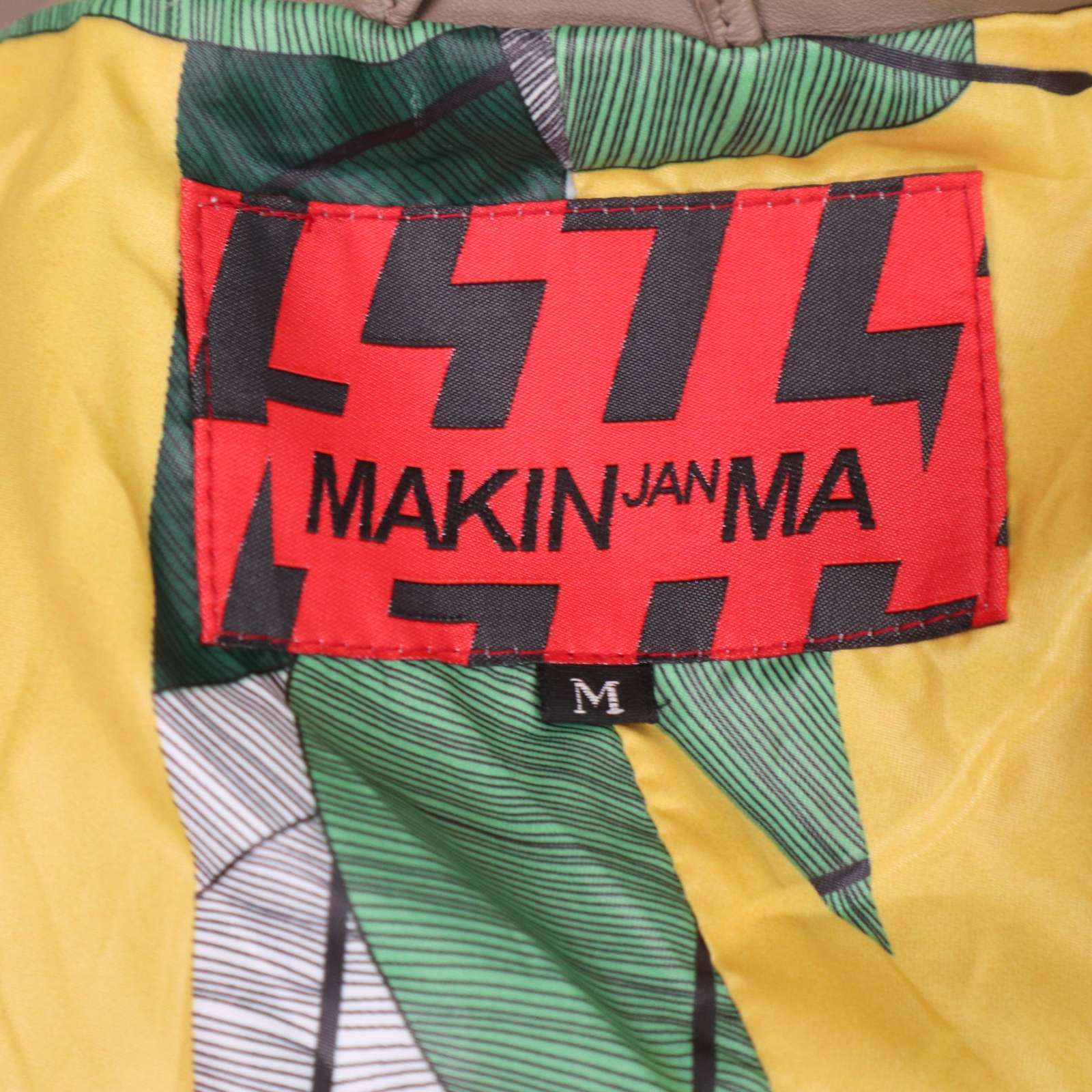 MAKIN JAN MA マーキンヤンマ 秋冬 裏地リーフ柄☆ 羊革 ラム レザー