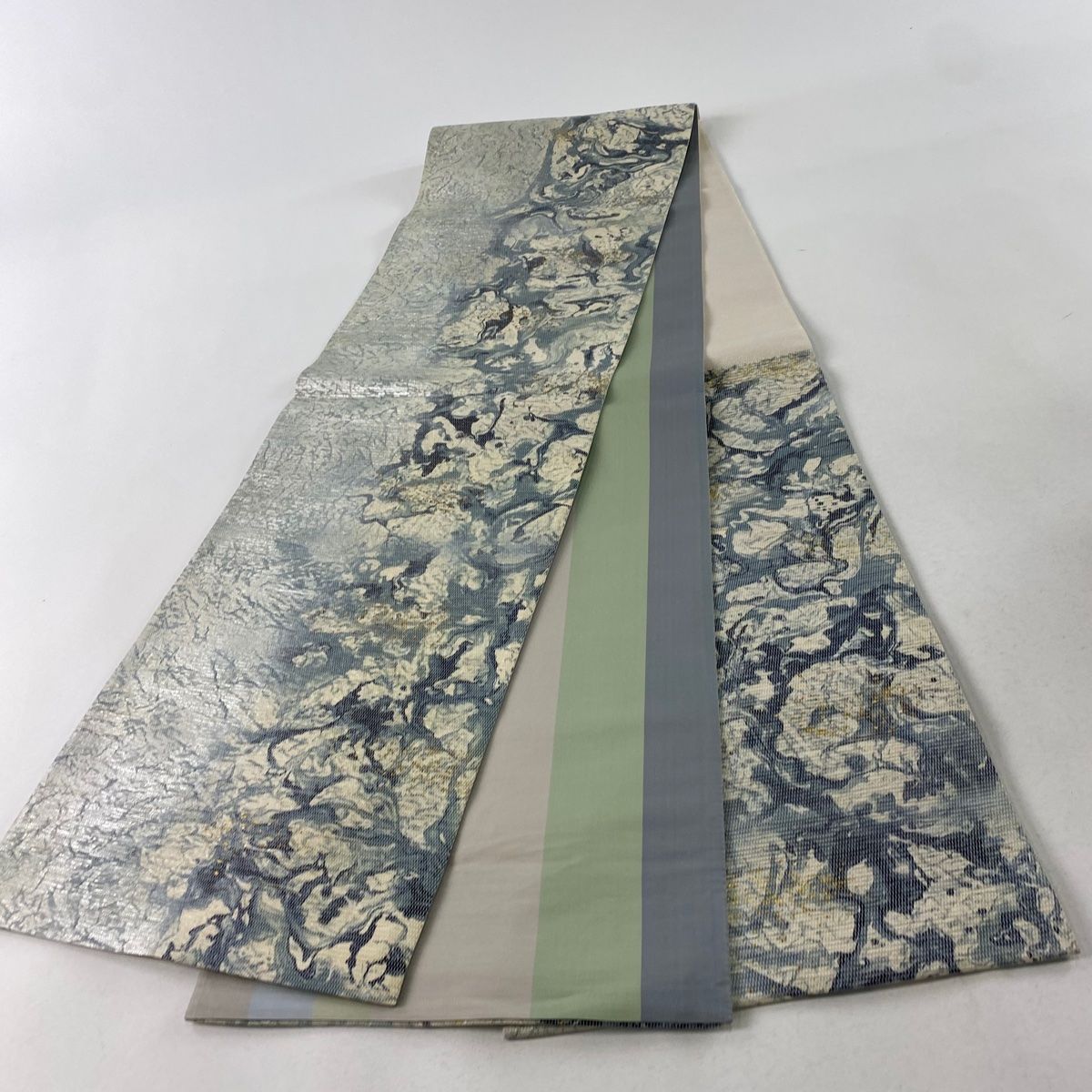 幾何学模様の袋帯 袋帯 美品 秀品 幾何学模様 灰茶 全通 正絹 中古 : リユース