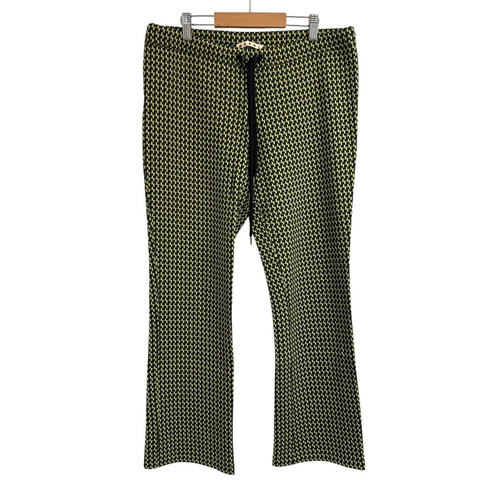 美品 MARNI マルニ 総柄 イージーフレアパンツ 40 ブラック