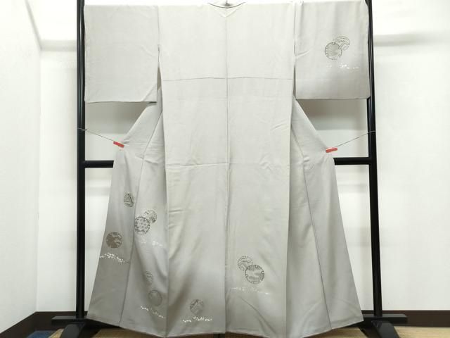 平和屋着物○訪問着 江戸小紋 印伝 雪輪草花文 暈し染め 金彩 さが美