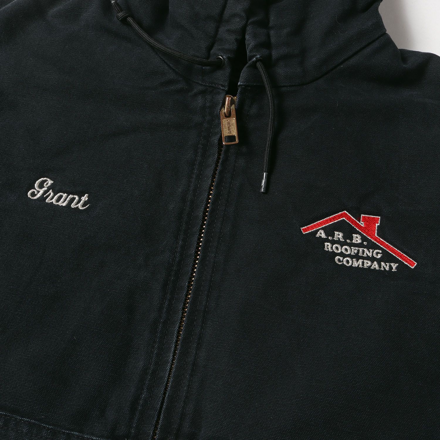 Carhartt カーハート ジャケット サイズ:L 90s 企業ロゴ刺繍入り 裏 