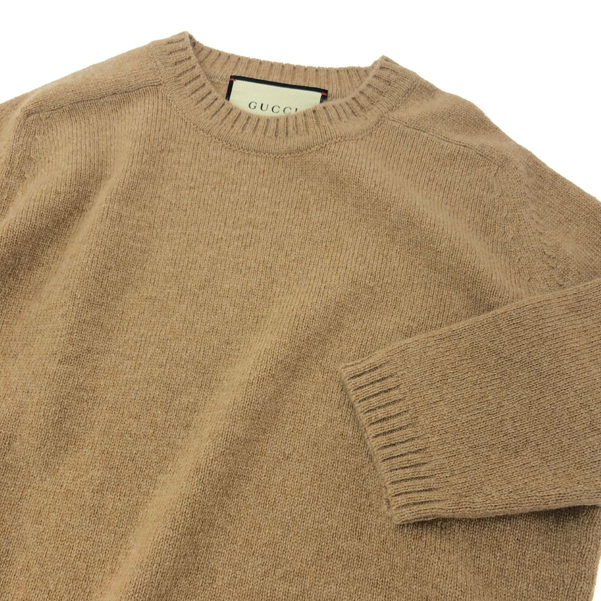 良好 GUCCI グッチ カシミヤセーター ホースビット 七分袖ニット サイズ:XS  ベージュ  レディース 　241005006533 良好 GUCCI グッチ カシミヤセーター ホースビット 七分袖ニット
