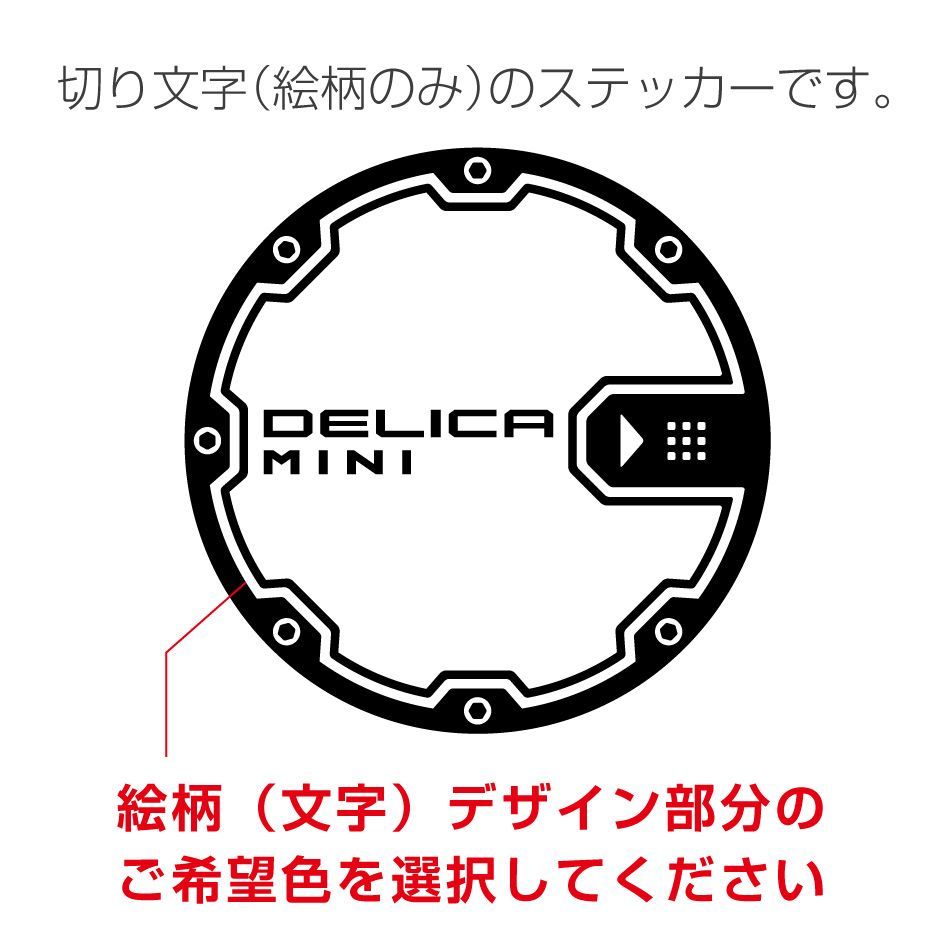 三菱 デリカミニ 給油口 ステンシル 爪痕 ステッカー シール