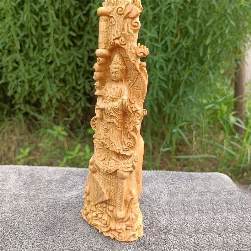 如意観音 コレクション 観音菩薩 仏像 置物 オブジェ 一刀彫り 木彫り