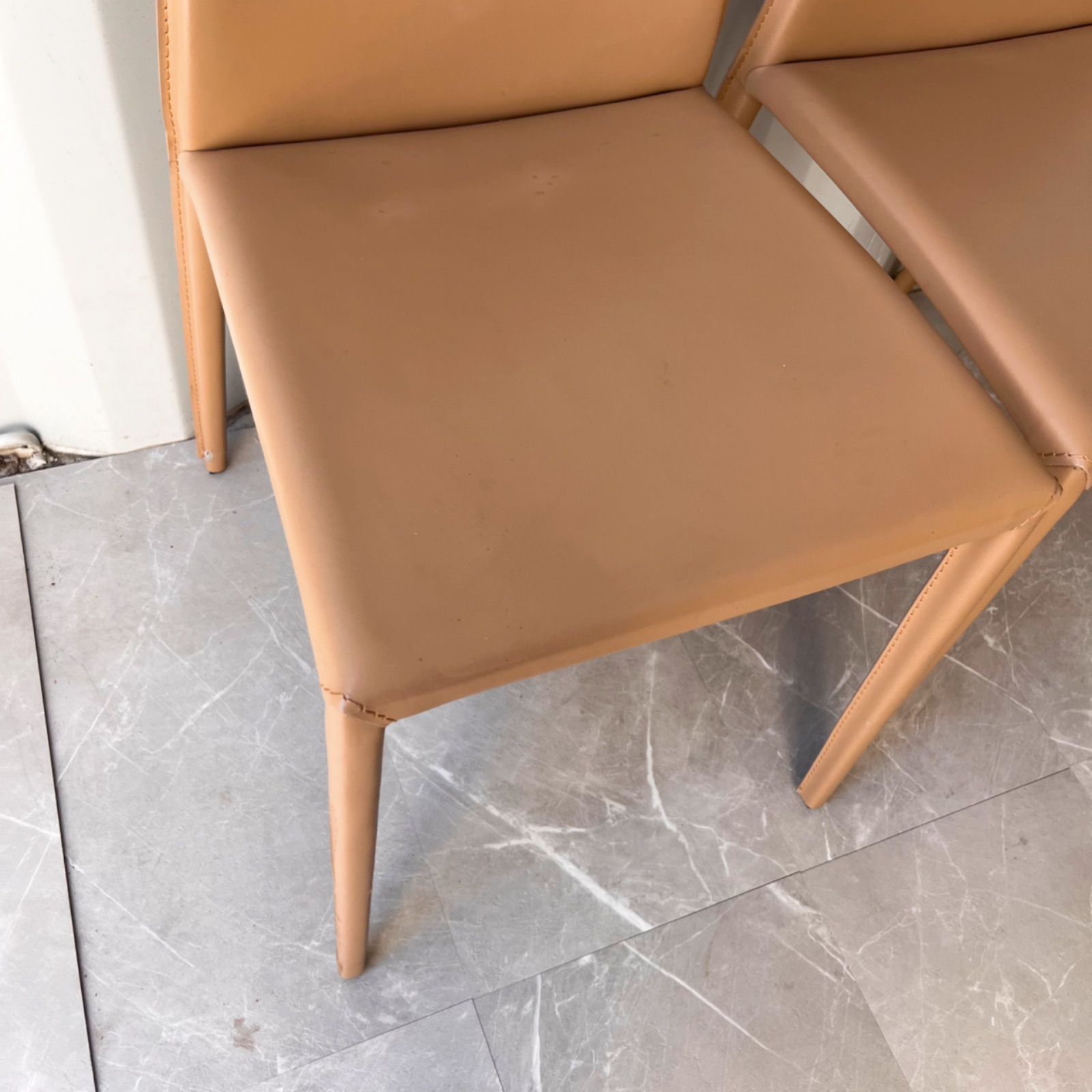 取付無料！カリガリス アイーダ 本革キャメル ハイバックダイニング