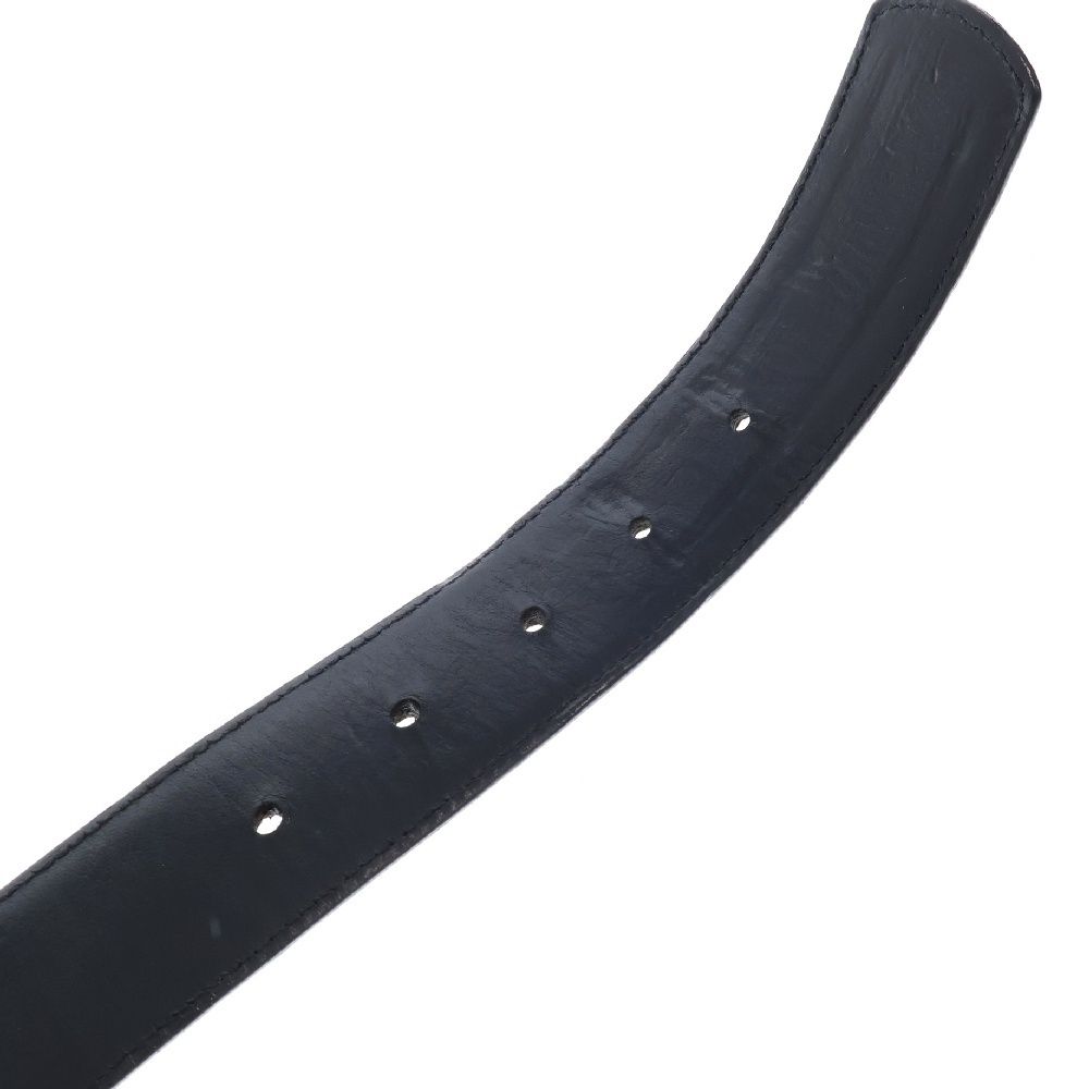 CHROME HEARTS クロムハーツ 1.5 STRAP 1.5inchスクロールラベルリベット レザーベルト ブラック CHROME HEARTS (クロムハーツ) 1.5 STRAP 1.5inchスクロールラベル