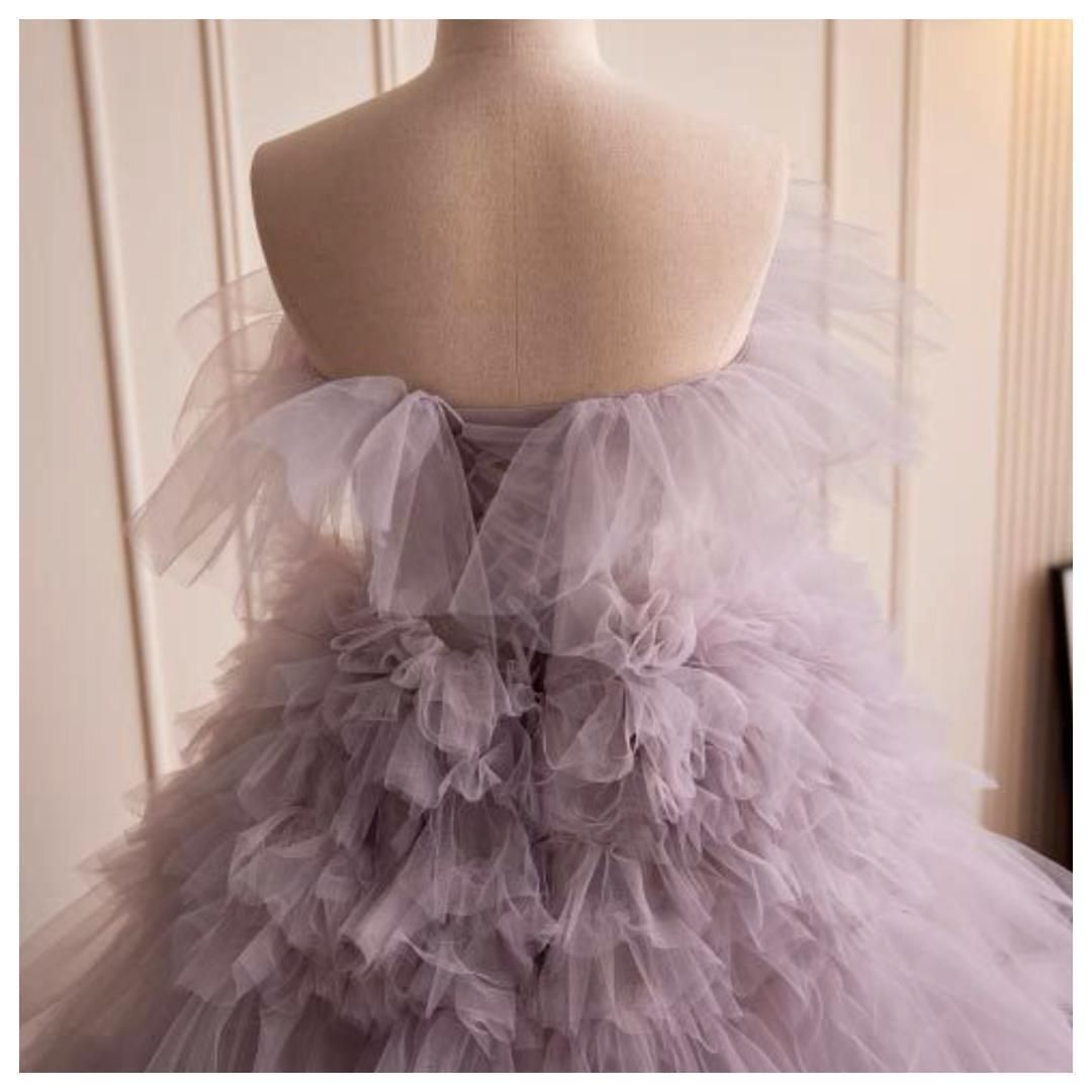 C57 パープル パーティードレス カラードレス 二次会ドレス フォーマル  