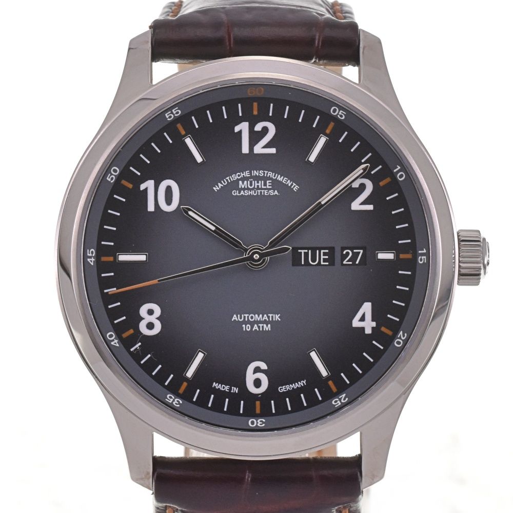 ミューレグラスヒュッテ Muhle Glashutte M1-43-26-LB ルノバ デイデイト 自動巻き メンズ ♥品 箱 保証書付き I 142537