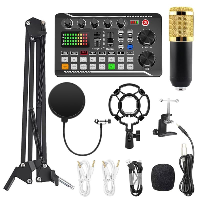 ⭐️未使用⭐️ カラオケマイク セット 家庭用 ミキサー ボイスチェンジャー Amazon | カラオケマイク セット家庭用 DJ ミキサー セット M8