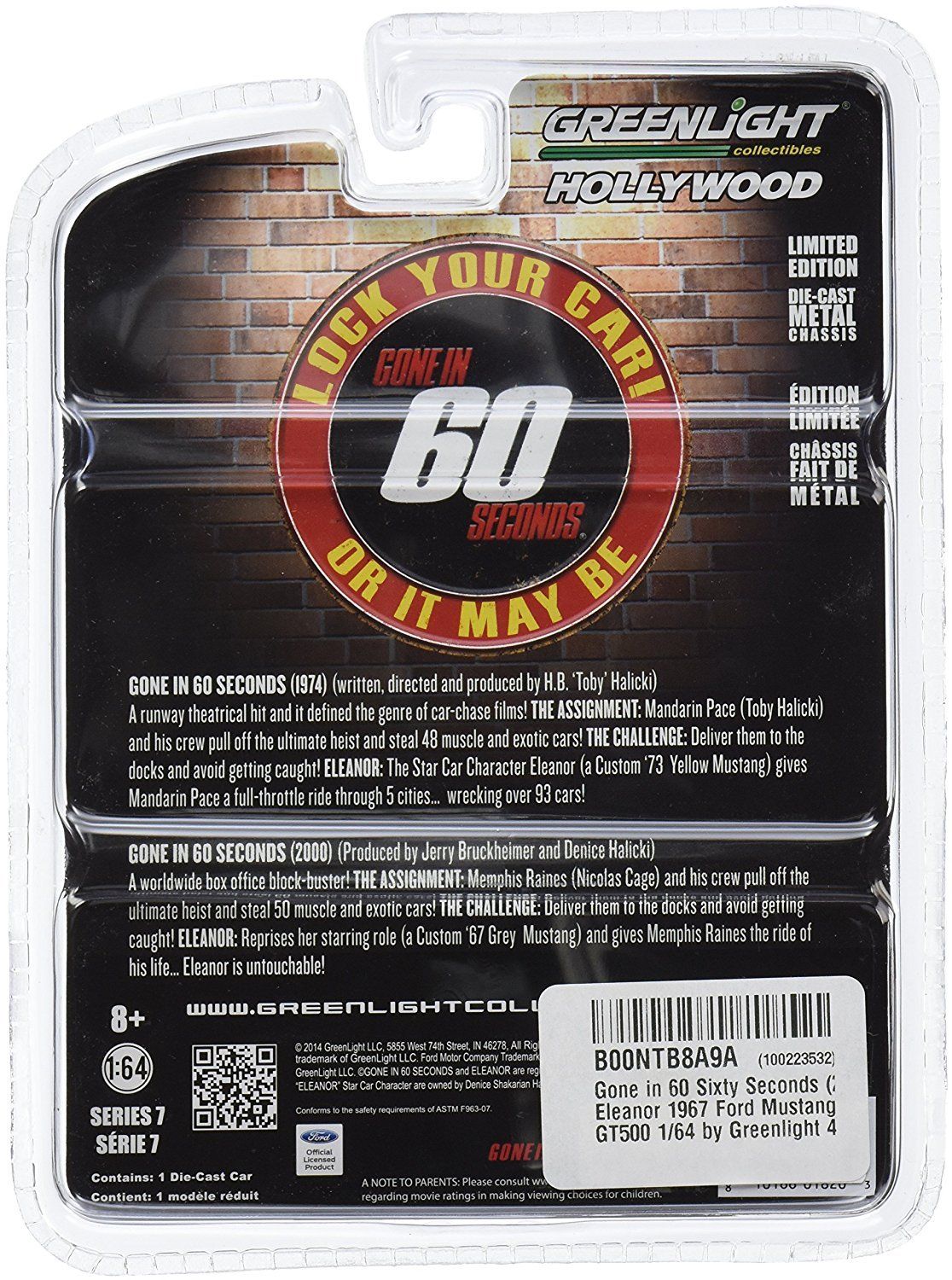 Gone in 60 Sixty Seconds (2000) "Eleanor" 1967 Ford Mustang Shelby GT500 1/64 by Greenlight 44670e 