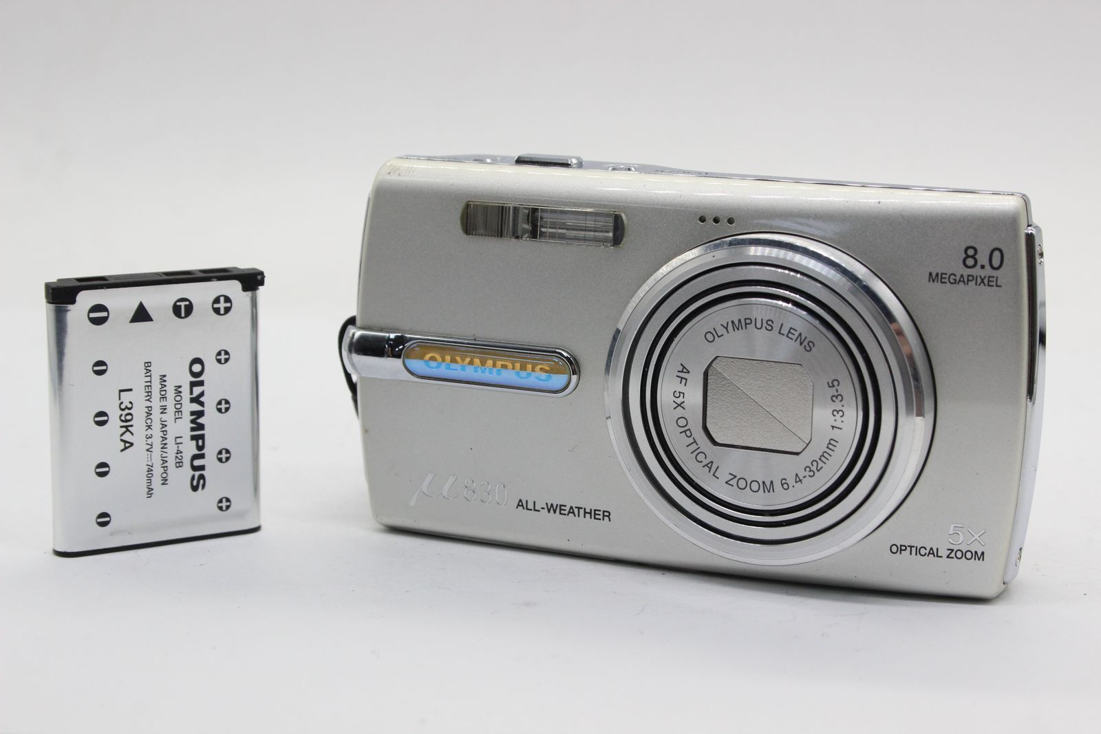 【美品 返品保証】 オリンパス Olympus μ 830 AF 5x バッテリー付き コンパクトデジタルカメラ  s4976
