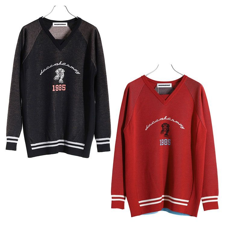 ディセンバーメイ ゴルフ Vネック ニット メンズ セーター 軽量 薄手