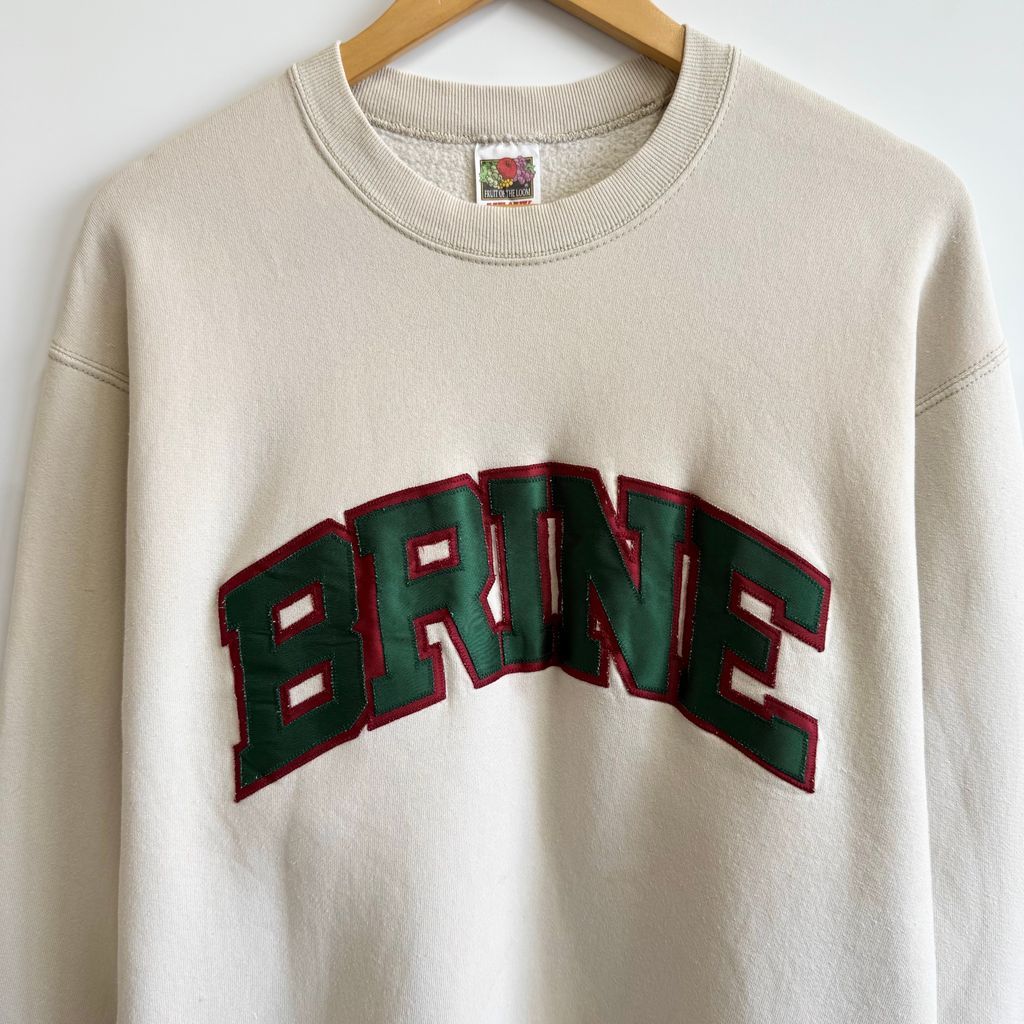 CUSE BERRY レトロ 古着 ワッペン 刺繍 テディベア トレーナー 80～90s Sun Flower パッチワーク刺繍デザイン スウェットシャツ