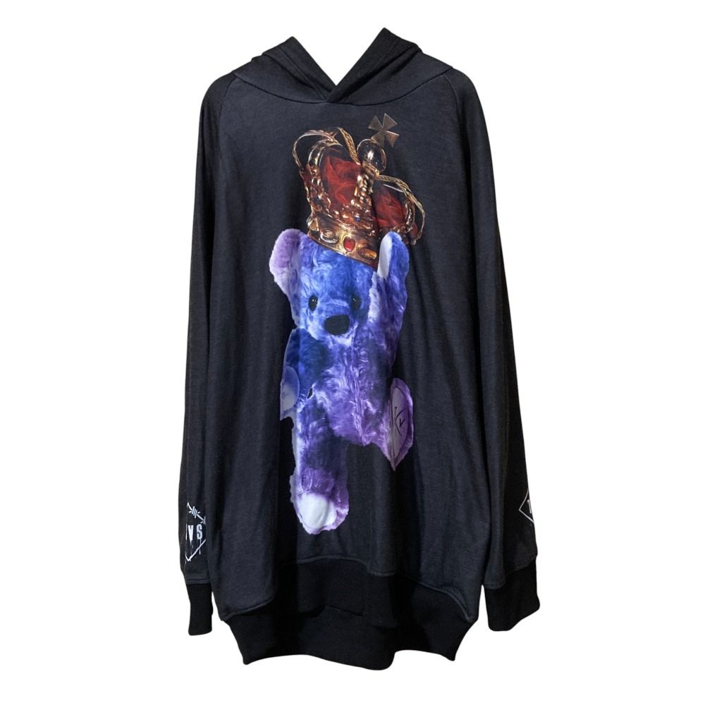 TRAVAS TOKYO - 良品 TRAVAS TOKYO トラバストーキョー Crown bear Super big hoodie プルオーバーパーカー F グレー レディース 古着 中古 USED 良品 TRAVAS TOKYO トラバストーキョー Crown bear Super big