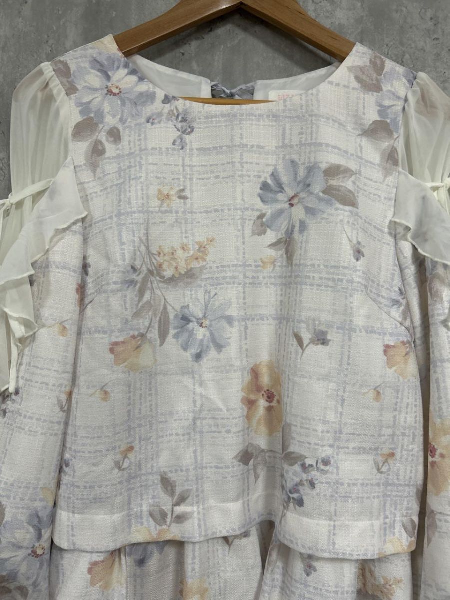 リズリサ ローズリボンシフォンセットアップ ホワイト LIZLISA ローズ