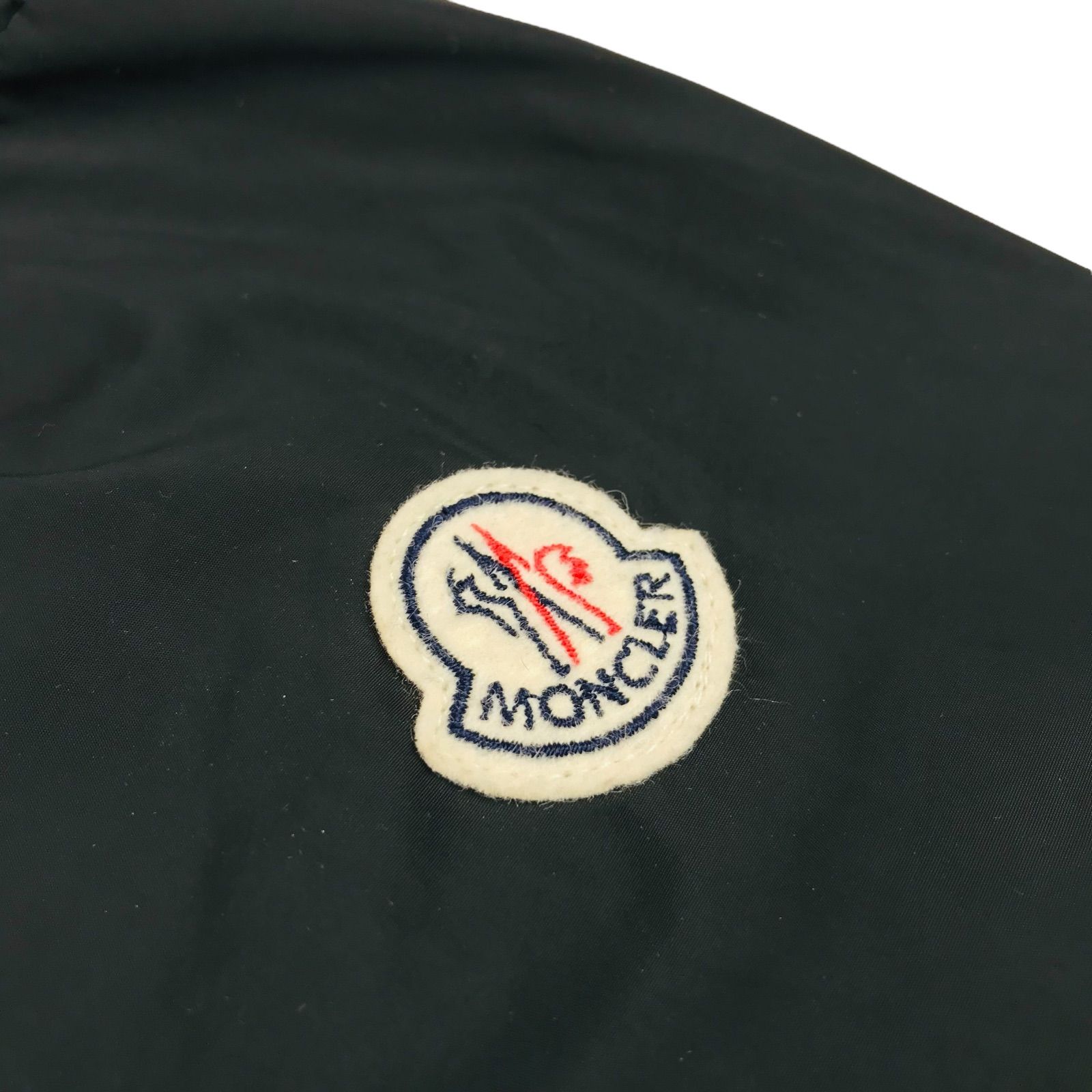 MONCLER モンクレール レディース ブランドアイコンワッペン フード フードストラップ付き 3ポケット ダブルジップ ナイロンポリコンビ ジャケット 1 ブラック アウター 上着 秋冬物 カジュアル ブランド