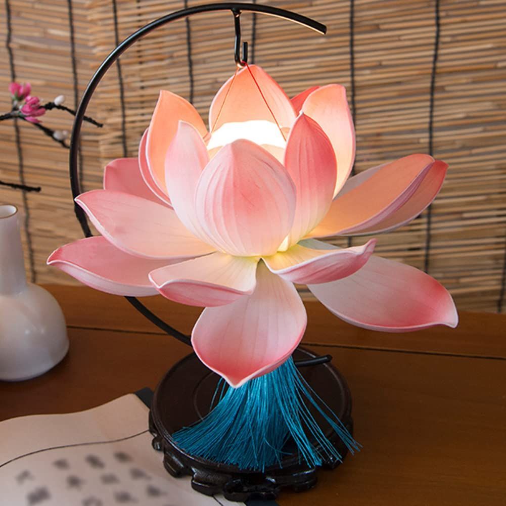 【数量限定】癒し LED 蓮 お盆 寝室 USB式 ベッドサイド テーブルランプ ロータス ライト 蓮華灯 インテリアライト 照明 蓮の花 YUYAKESHI