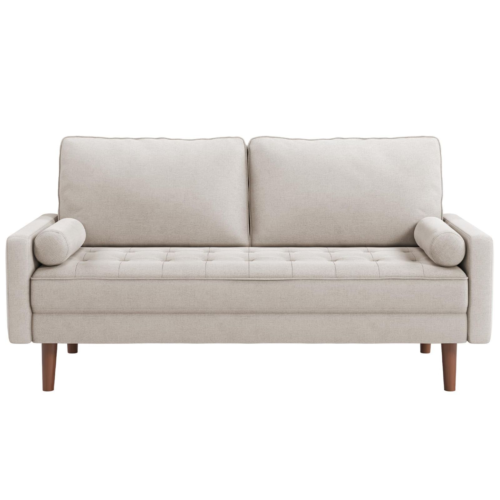 3人用ソファ オールシーズン快適 コンパクト リビングソファー 脚取り外し可能 sofa loveseat 3Pソファー モダン リラックス 3人掛けソファ 天然木(ベージュ) 耐荷重340kg ファブリックソファ 組立