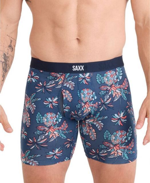 サックス メンズ ボクサーパンツ アンダーウェア Men s Vibe Xtra Slim-Fit Printed Boxer Briefs Pineapple Tropic-indigo