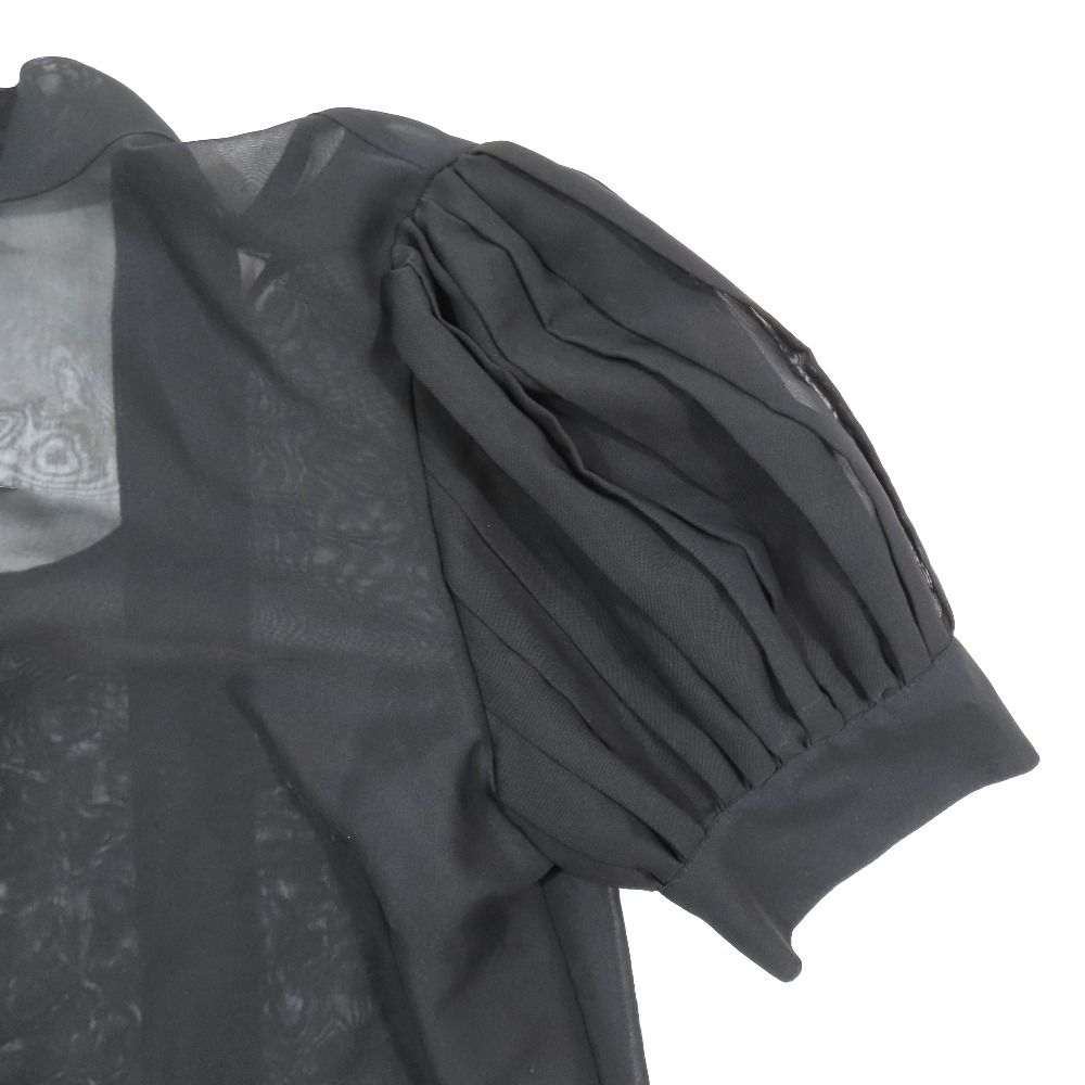 【美品】ボーダーズアットバルコニー 半袖 パフスリーブカットソー 38 新品同様 BORDRES at BALCONY ボーダーズアットバルコニー