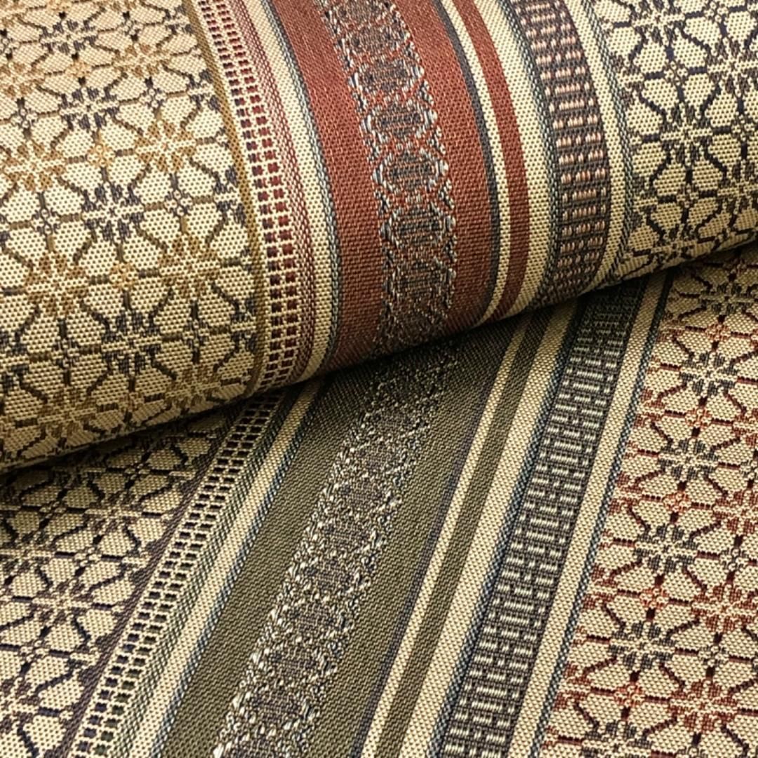 縦縞に花柄模様