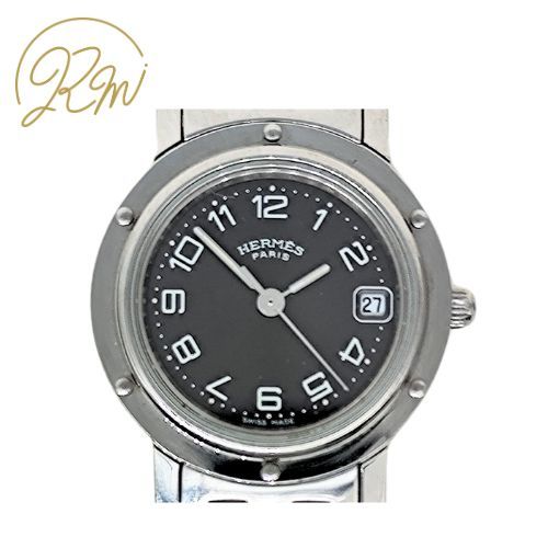 HERMES エルメス 腕時計 黒文字盤 黒文字盤 CL4.210 シルバー