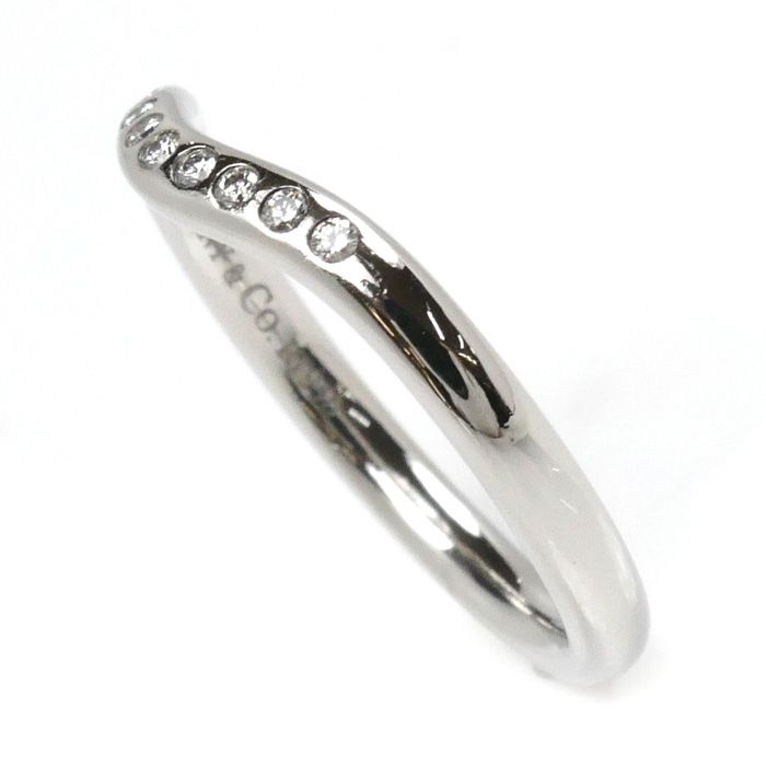 TIFFANY&Co. ティファニー Pt950プラチナ カーブド バンド リング 