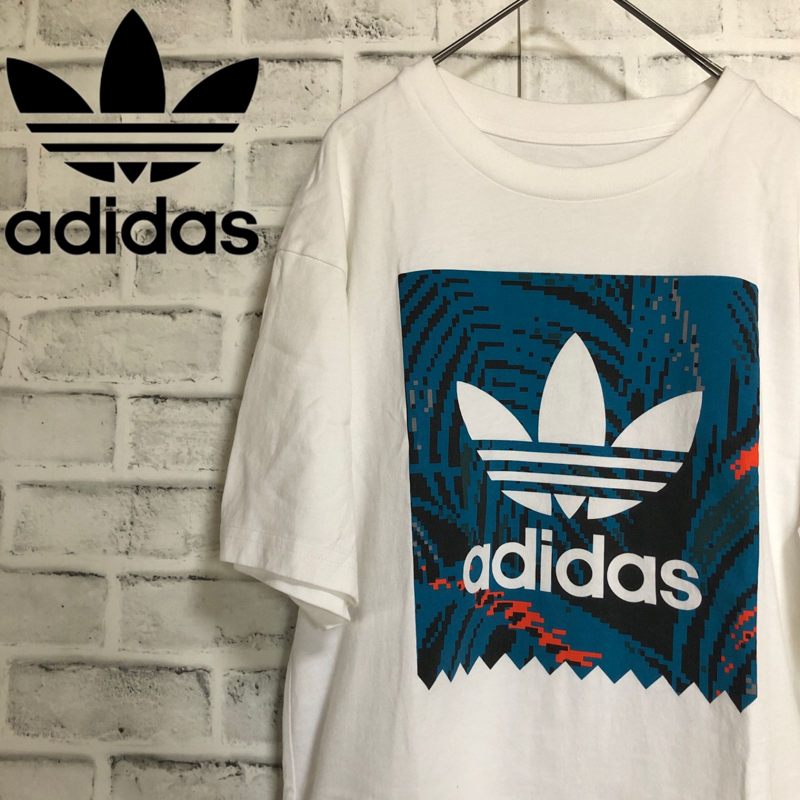 adidas⭐️アディダスオリジナルス ビッグトレファイルロゴ Tシャツ M ホワイト