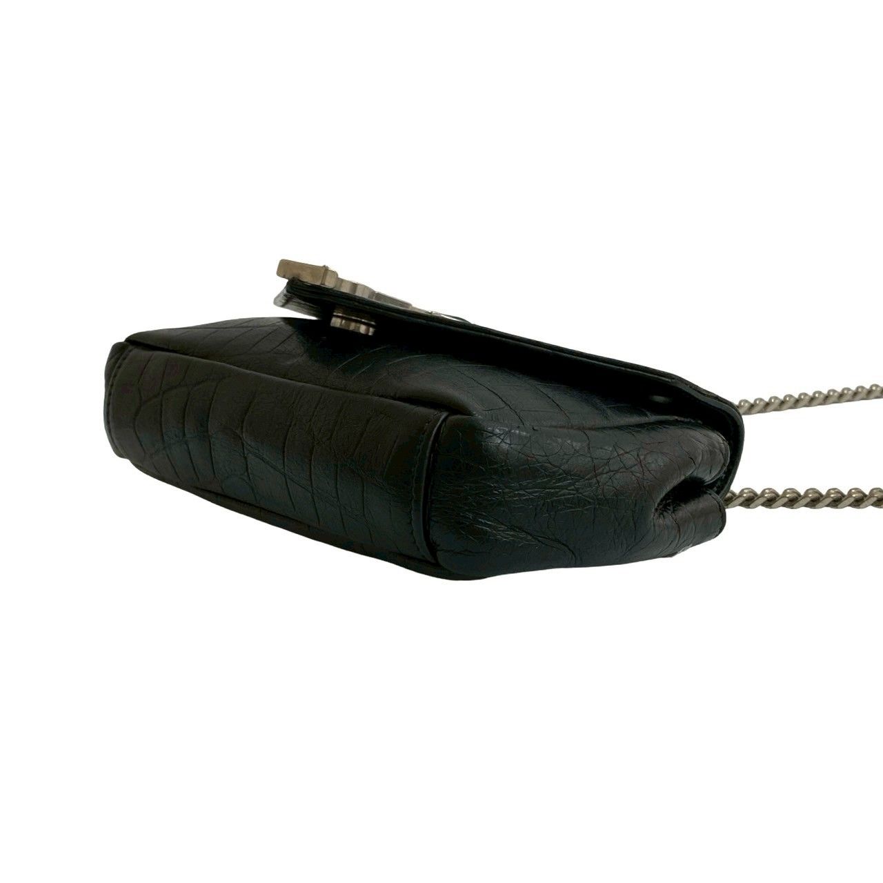 極 美品 SAINT LAURENT PARIS サンローランパリ YSL ロゴ 金具