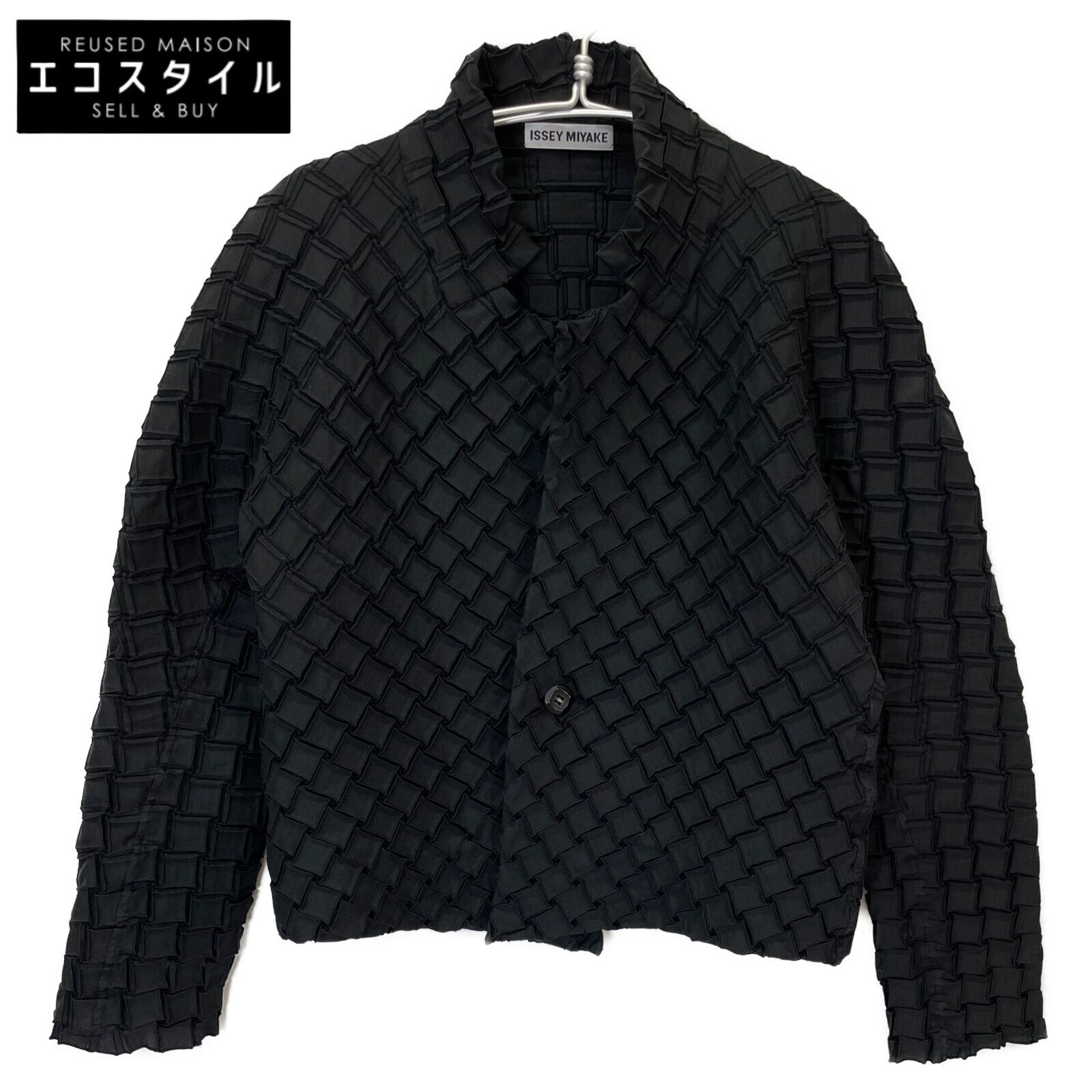 ISSEY MIYAKE イッセイミヤケ ﾌﾞﾗｯｸ IM52FD517 ｺｯﾄﾝ混 ｼﾞｬｹｯﾄ 2