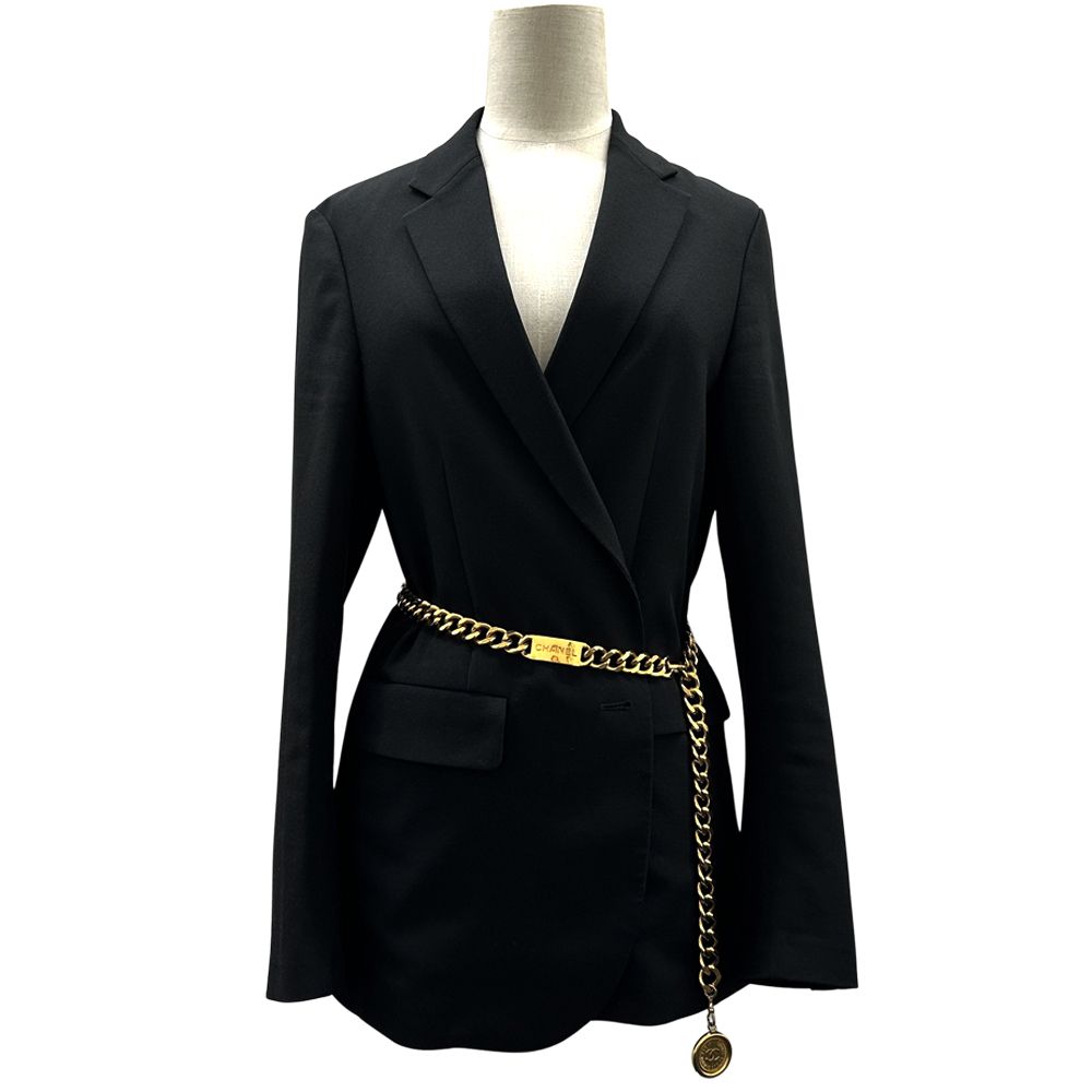 シャネル CHANEL ベルト レディース ブランド カンボン GP チェーンベルト ゴールド ロゴ プレート ココマーク 太チェーン