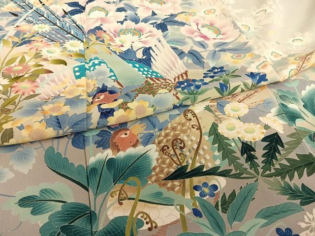 平和屋着物○訪問着 友禅 作家物 花鳥文 正絹 逸品 AAAW1850ph