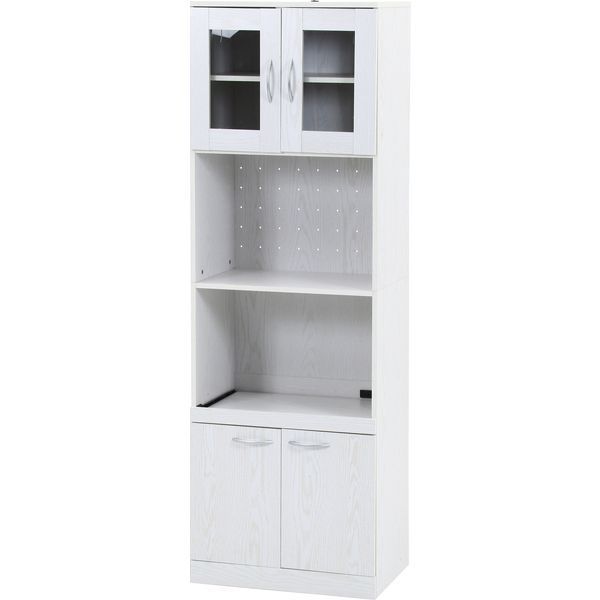ハイキッチンボード 約180×60cm オークホワイト 組立品 代引不可