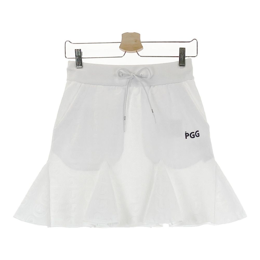 サイズ 1 PGG PEARLY GATES パーリーゲイツ 2025年モデル スカート ロゴ 総柄 ホワイト系 240101538485 ゴルフウェア レディース ストスト
