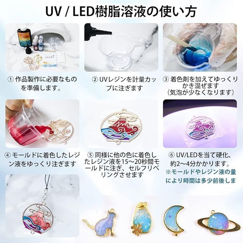 ４本セット UNOKKI レジン液, 高い透明 200g UV/LED対応 レジン液 大容量