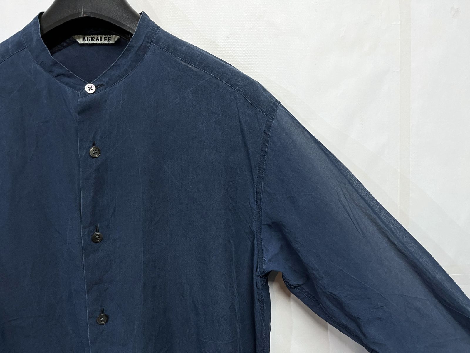オーラリー  シルク ブラウス 新品 AURALEE (オーラリー) COTTON SILK STRIPE SHIRT（シャツ／ブラウス