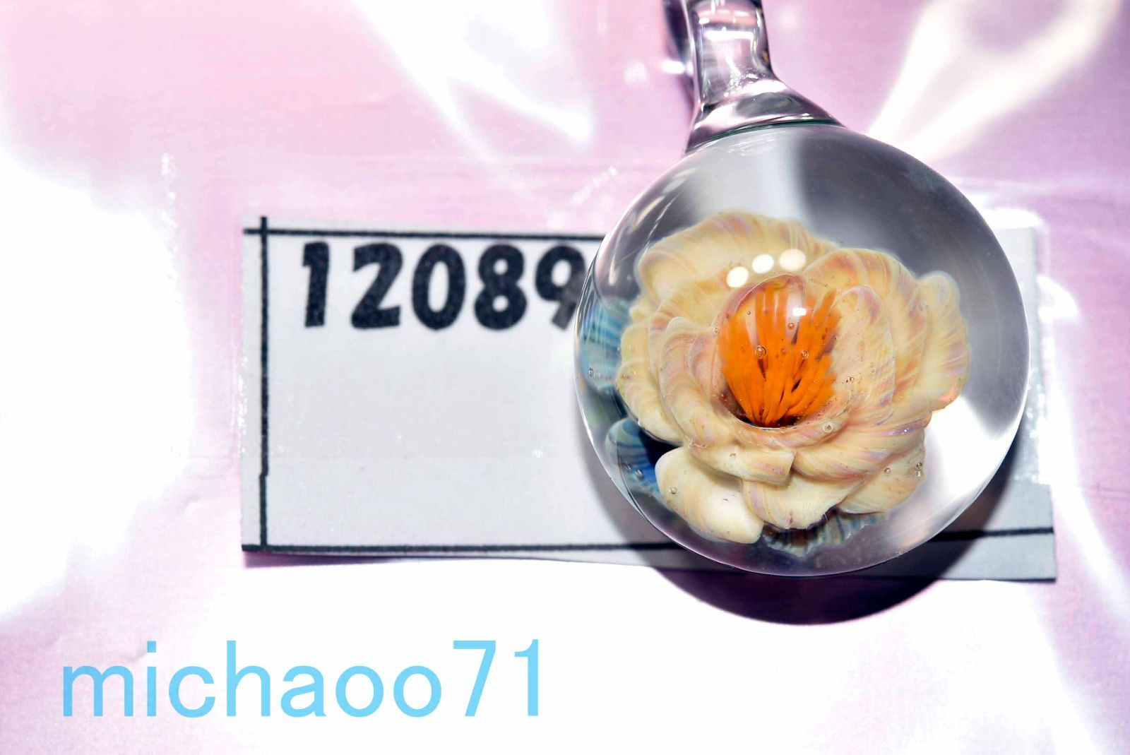 フラワー グラスペンダント花 (12089-p21)3D FLOWER ガラスの