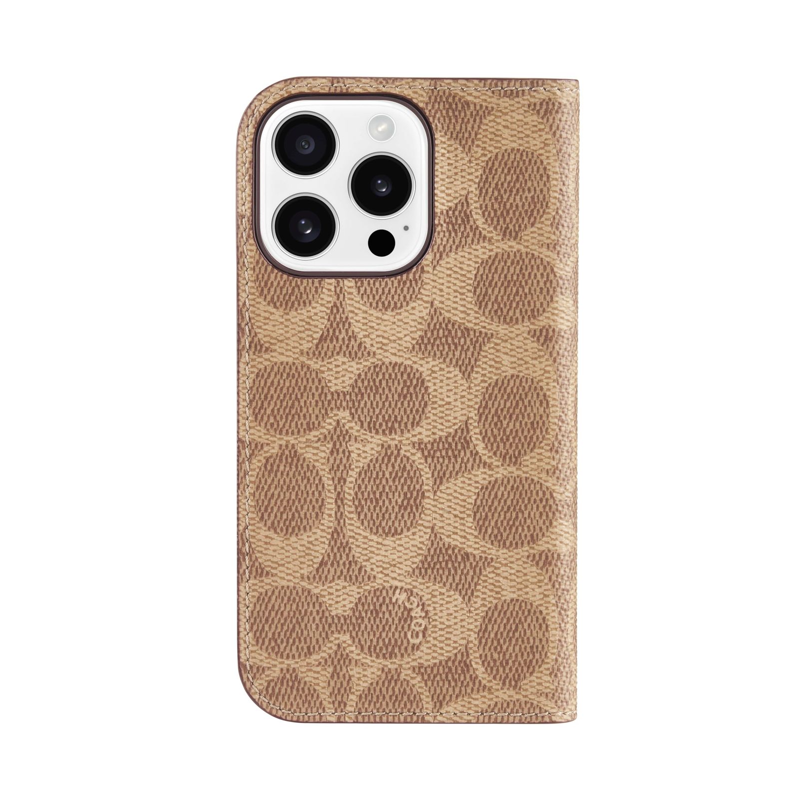 iPhone 16 Pro ケース 手帳型 フォリオ Folio Case コーチ Signature C Tan Signature C Tan