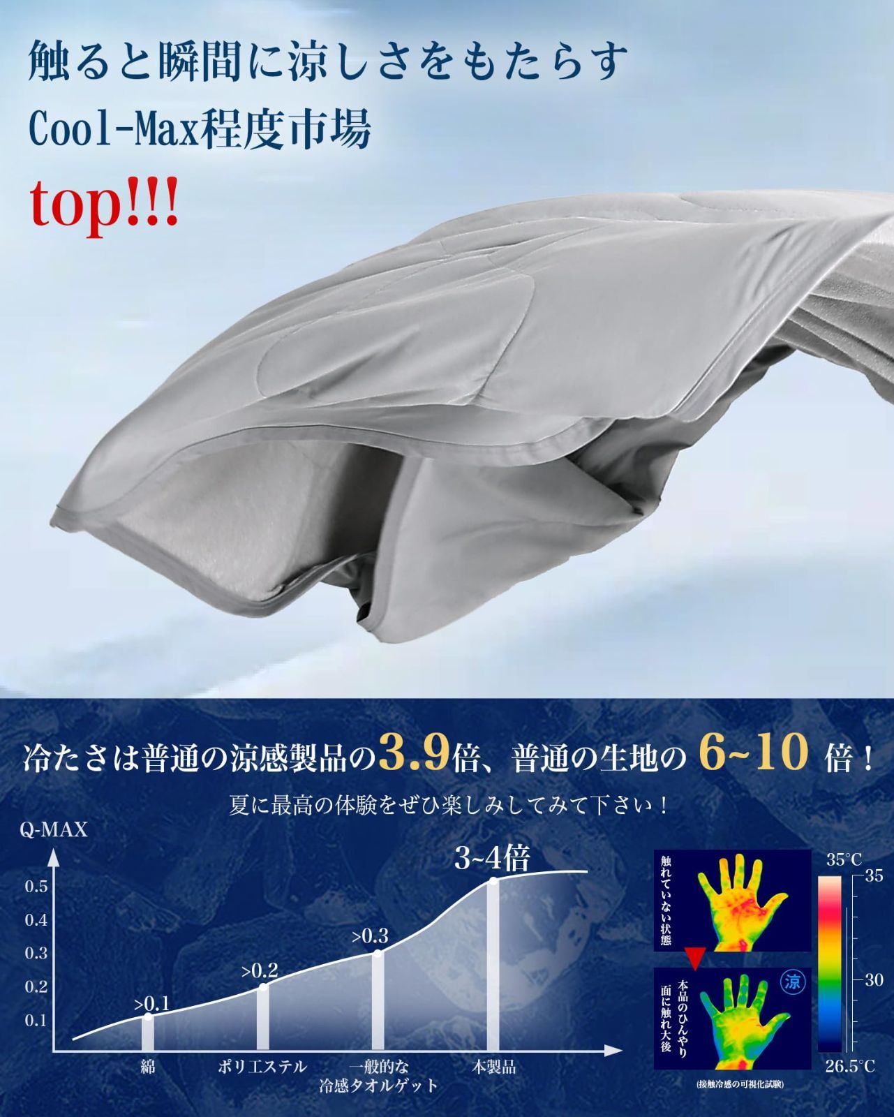 掛け布団 ブランケット シングル 接触冷感 グレー ライトグレー 4個