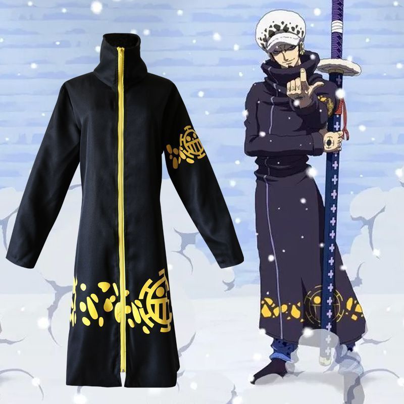 ワンピース トラファルガー・ロー コスプレ マント ONE PIECEcosplayに適用 ハートの海賊団 死の外科医 帽子付き イベント 衣装 ハロウィン 撮影用 誕生日 プレゼント トラファルガー D ワーテル 