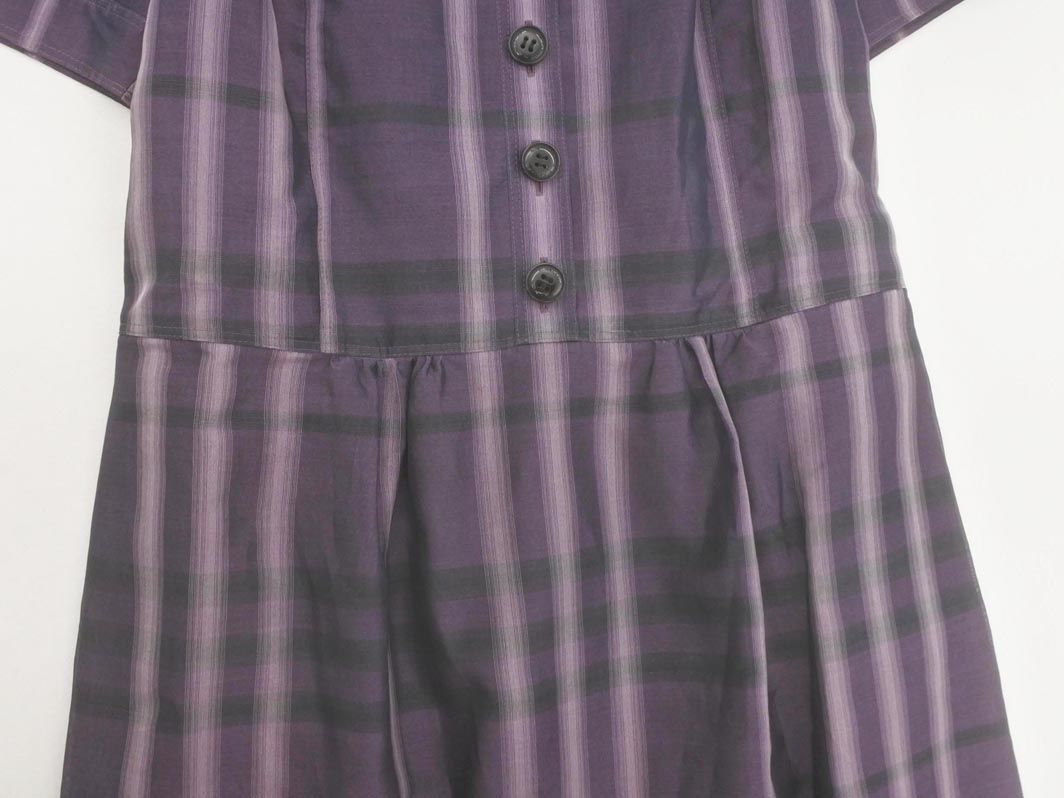 BURBERRY LONDON チェック シャツワンピース リボン ラメ 38 BURBERRY LONDON チェック シャツワンピース リボン ラメ 38